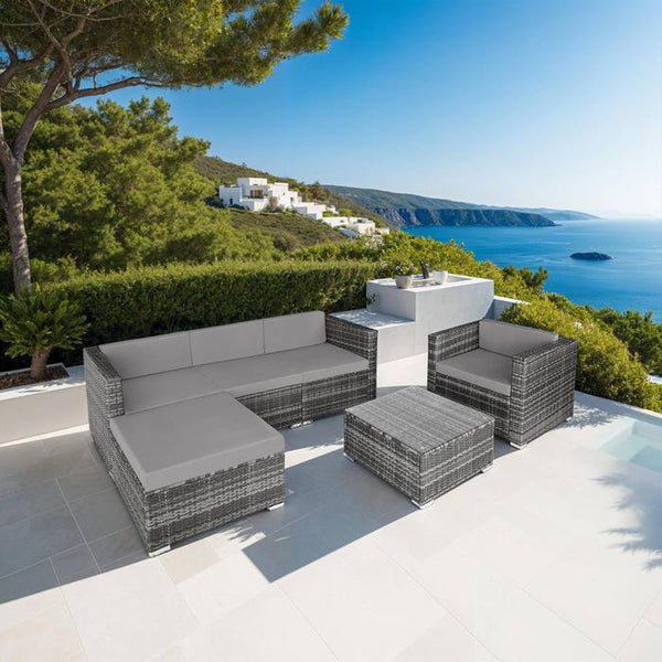 Rattan Lounge Milano grau