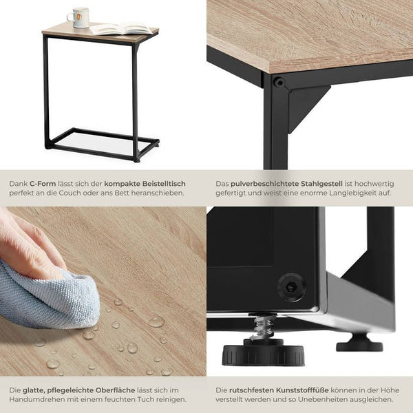 Beistelltisch Cardiff Industrial Holz hell, Eiche Sonoma