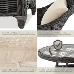 Aluminium Rattan Sitzgruppe Zürich