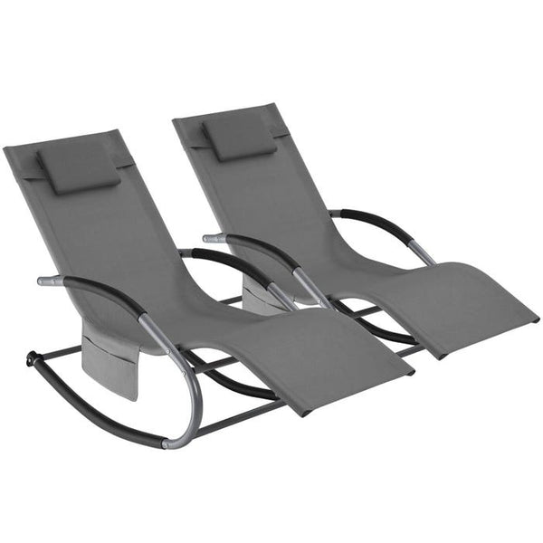 Gartenliege Taya grau 2er Set