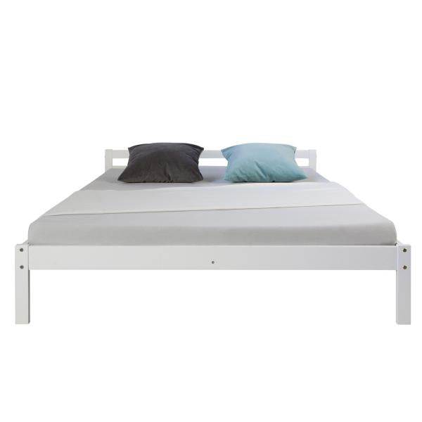 Holzbett Doppelbett Futonbett 140x200 weiss Kiefer Massivholz