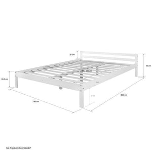 Holzbett Doppelbett Futonbett 140x200 weiss Kiefer Massivholz