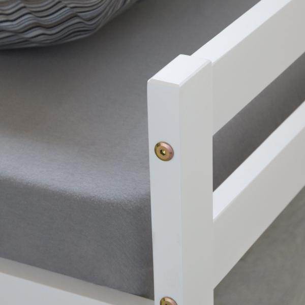 Holzbett Doppelbett Futonbett 140x200 weiss Kiefer Massivholz