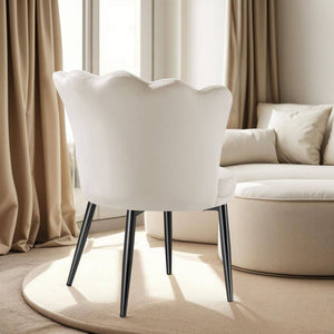 Sessel Stella Samt creme/schwarz