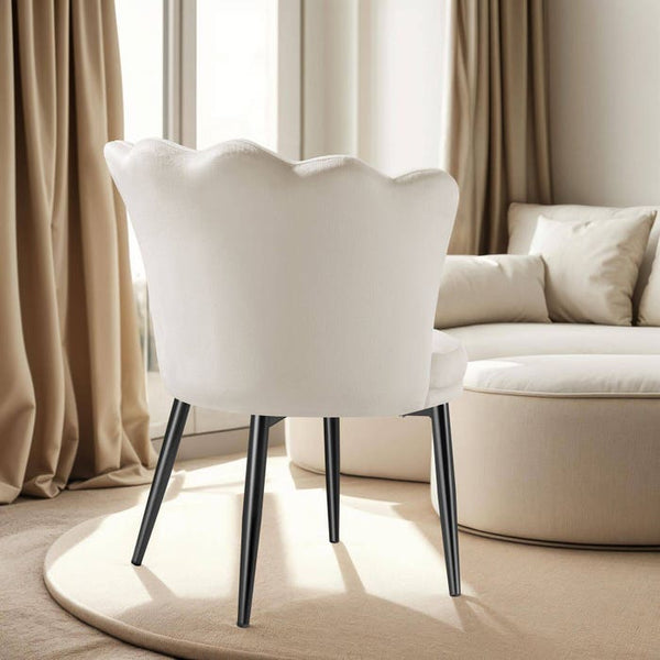 Sessel Stella Samt creme/schwarz
