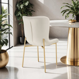 Polsterstuhl Tessa Samt beige/gold pro Stück