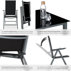 Aluminium Sitzgruppe Stabia anthrazit