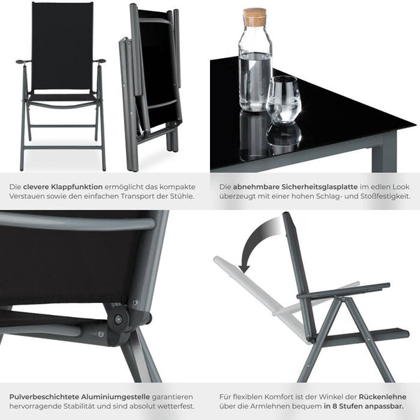 Aluminium Sitzgruppe Stabia anthrazit