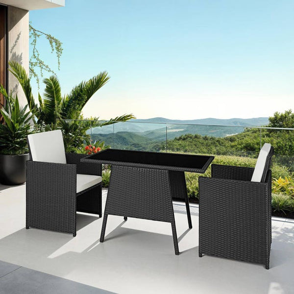 Rattan Sitzgruppe Lausanne schwarz