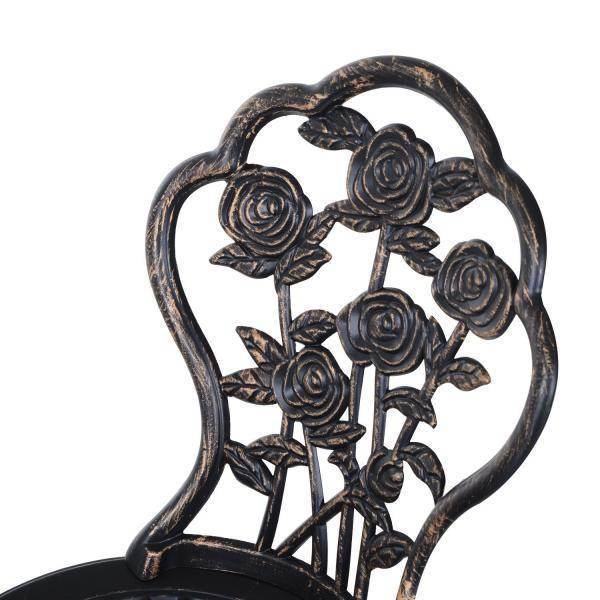 Gartenmöbel 3 tlg. Gartenset Sitzgruppe Tisch Stuhl Metall Bronze
