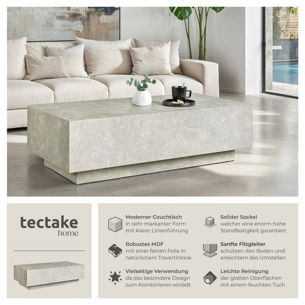 Couchtisch Lasley Travertin Optik 120 x 60 x 35 cm
