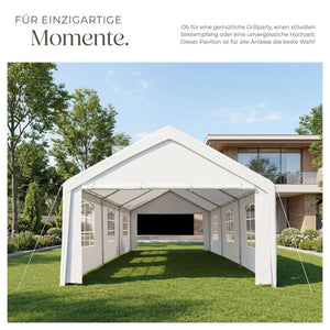 Gartenpavillon Jasko mit 4 Seitenteilen weiss 6 x 4 m