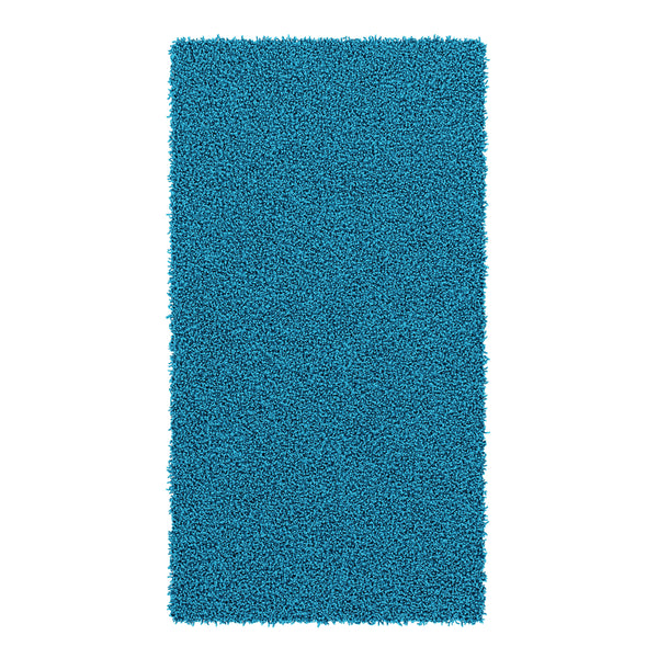 Tappeto a pelo lungo 60 x 110 cm turchese