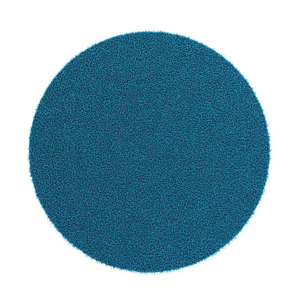 Tappeto a pelo lungo, rotondo, 120 cm, turchese