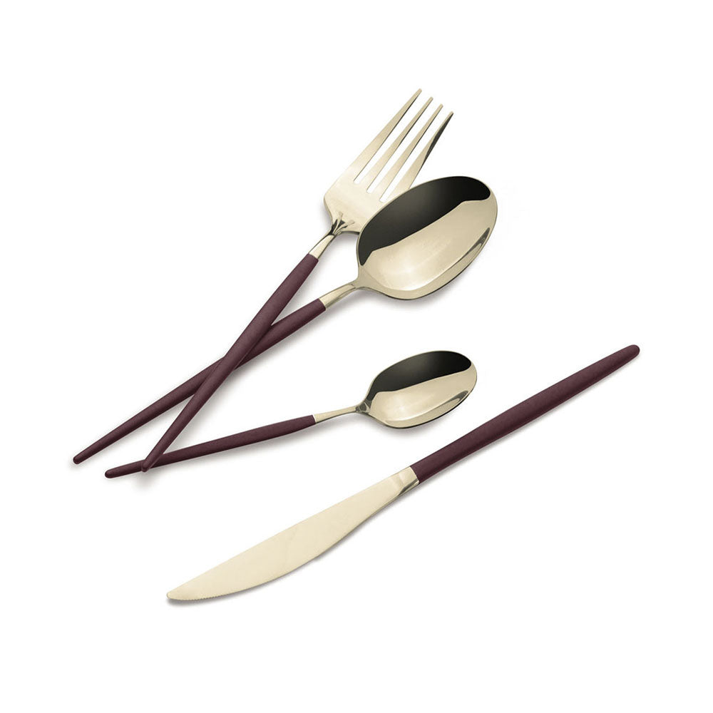 Berlinger Haus 24 teiliges Besteckset bordeaux/champagne Leonardo Collection