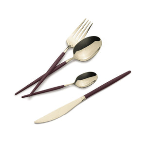 Berlinger Haus 24 teiliges Besteckset bordeaux/champagne Leonardo Collection