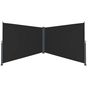 Doppel-Seitenmarkise schwarz 180 x 600 cm