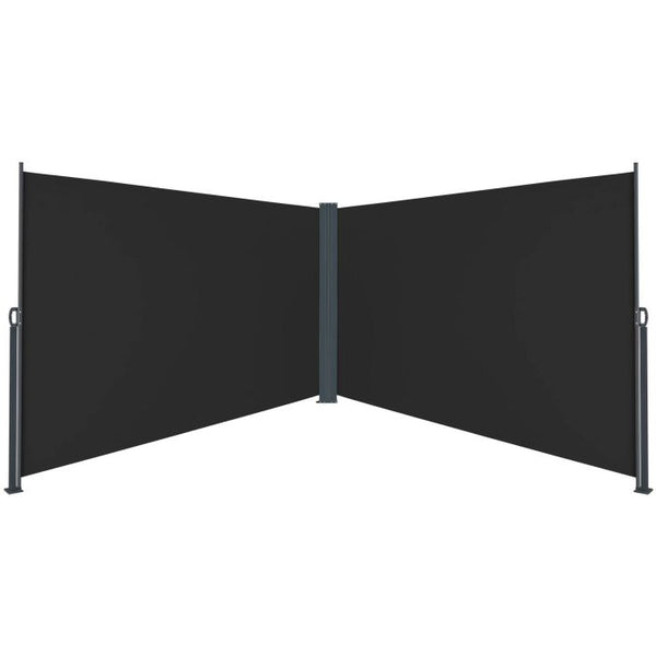 Doppel-Seitenmarkise schwarz 180 x 600 cm
