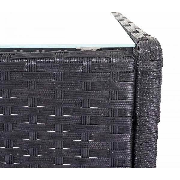 Poly-Rattan Garten-Garnitur HWC-D82, Sitzgruppe Lounge-Set ~ schwarz mit Kissen creme