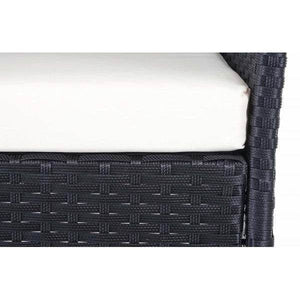 Poly-Rattan Garten-Garnitur HWC-D82, Sitzgruppe Lounge-Set ~ schwarz mit Kissen creme