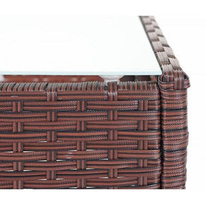 Poly-Rattan Garten-Garnitur HWC-D82, Sitzgruppe Lounge-Set ~ braun-meliert mit Kissen creme