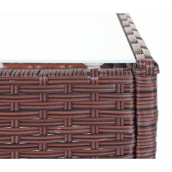 Poly-Rattan Garten-Garnitur HWC-D82, Sitzgruppe Lounge-Set ~ braun-meliert mit Kissen creme
