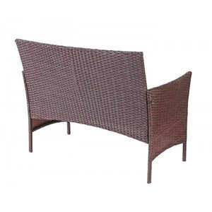Poly-Rattan Garten-Garnitur HWC-D82, Sitzgruppe Lounge-Set ~ braun-meliert mit Kissen creme