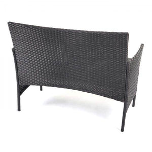 Poly-Rattan Garten-Garnitur HWC-D82, Sitzgruppe Lounge-Set ~ schwarz mit Kissen anthrazit