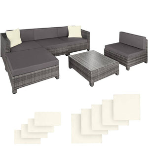 Aluminium Rattan Lounge grau