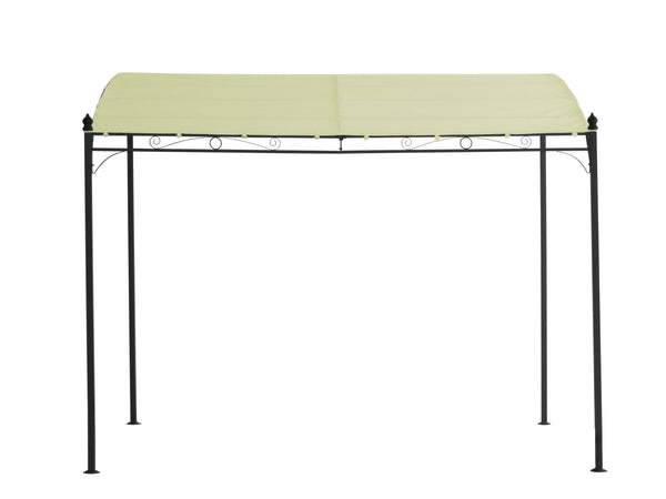 Anbaupavillon MANTOVA-XL 3x3 Meter, Stahl dunkel, Plane PVC-beschichtet écru