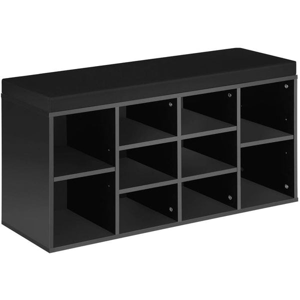 Schuhschrank mit Sitzkissen schwarz