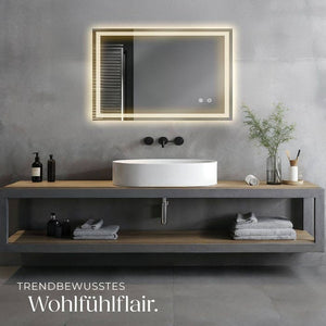 Rechteckiger LED Badezimmerspiegel Clara 50 x 70 cm