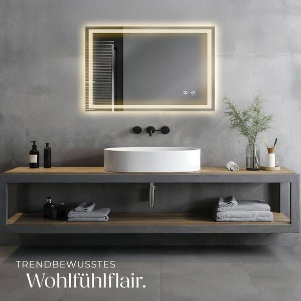 Rechteckiger LED Badezimmerspiegel Clara 50 x 70 cm
