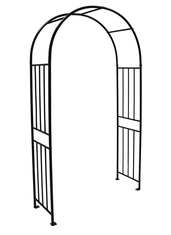 Rosenbogen VERSAILLES 220x120cm, Metall schwarz Hammerschlagoptik
