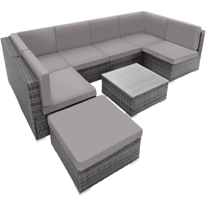 Rattan Lounge Venedig grau