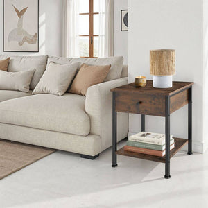 Nachttisch Bradford 40x40x55,5cm Industrial dunkelbraun