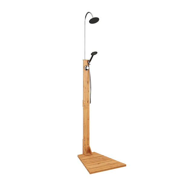 Douche de jardin en bois naturel