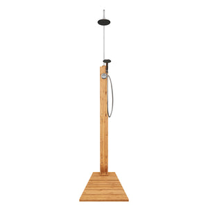 Douche de jardin en bois naturel