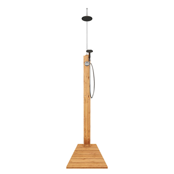 Douche de jardin en bois naturel