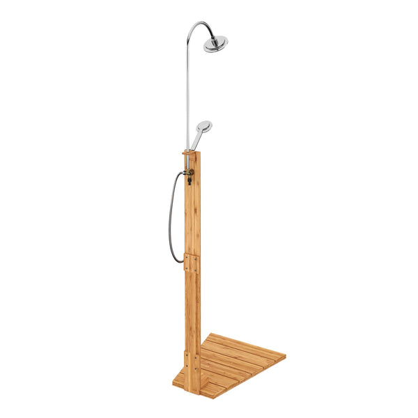 Douche de jardin en bois naturel