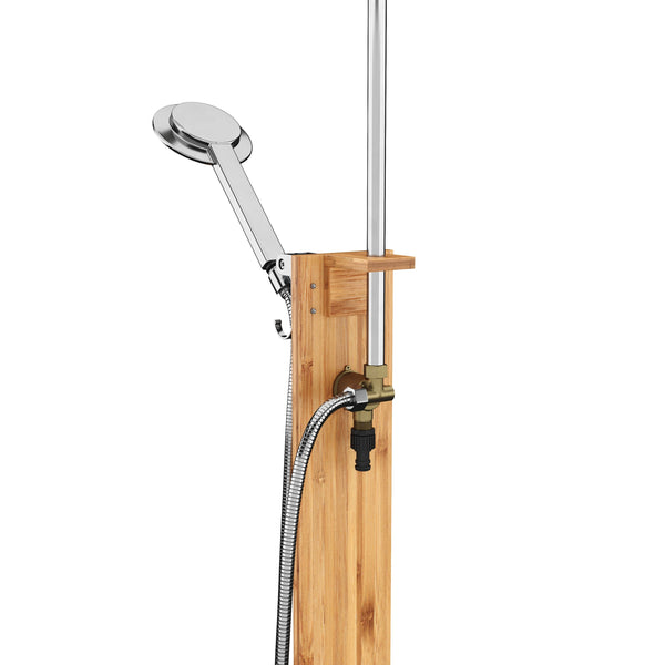 Douche de jardin en bois naturel