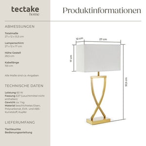 Tischleuchte Avina messingfarben