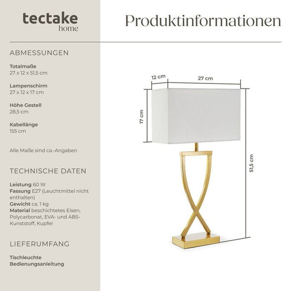 Tischleuchte Avina messingfarben