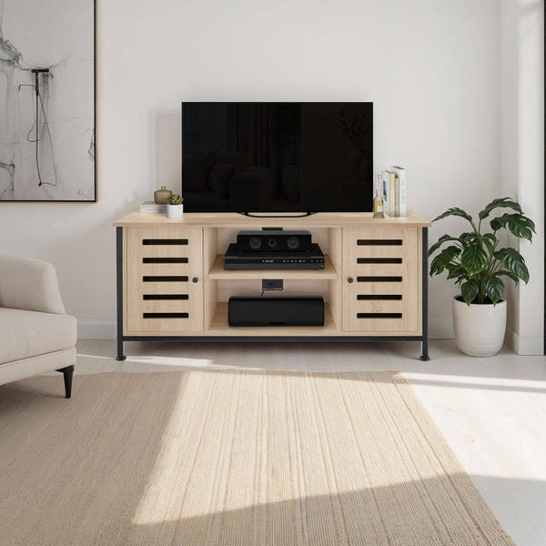TV-Board Carlow Industrial Holz hell, Eiche Sonoma