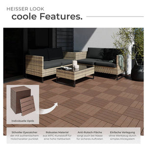 Terrassenfliesen Tegulas braun 22er Set