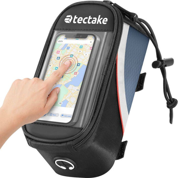 Set Fahrradtasche Georg und Fahrradrahmentasche schwarz/rot 18 x 8,5 x 8,5 cm