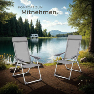 4 Aluminium Gartenstühle mit Kopfteil