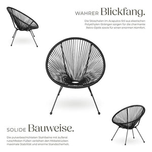 2 chaises de jardin Santana - noires 