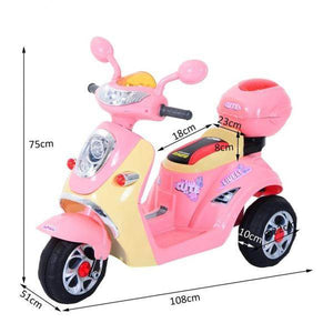Elektro Kinderroller Kindermotorrad 6V 3 km/h 108 x 51 x 75cm Rosa Gelb