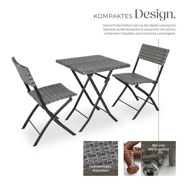 Rattan Balkonset Trevi, grau